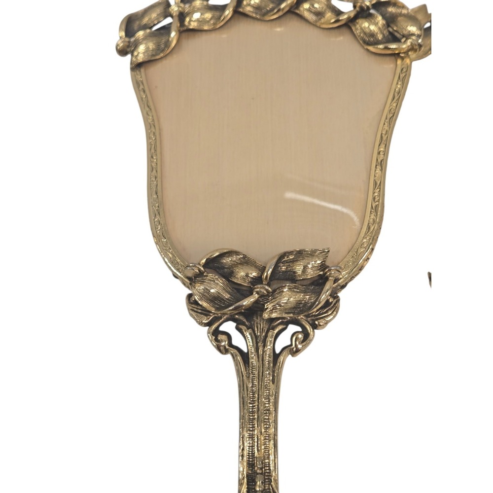Antique 24kt Gold-Plated‎ Vanity Dresser Set with Hand Mirror and Brush - Picture 15 of 16